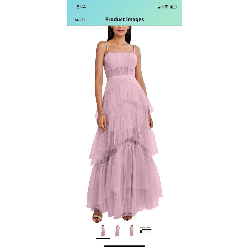 BCBGMAXAZRIA Women's Fit and Flare Tiered Ruffle Evening Gown 2